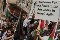 Açlık grevindeki Filistinli tutuklulara destek gösterisi