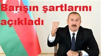 Aliyev: Ateşkesin şartı Ermenistan’ın işgal ettiği topraklardan çekilmesi