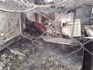 وفاة واصابة 4 في حريق اندلع في منزل احد النازحين بمارب