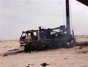 مسلحون يفجرون حفار آبار شمال محافظة الجوف
