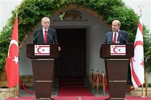 في أول زيارة خارجية له بعد إعادة انتخابه.. أردوغان: الطريق الوحيد للعودة إلى المفاوضات هو الاعتراف بجمهورية قبرص التركية