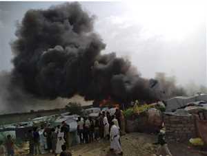 Marib’te yangın 70 Afrikalı göçmenin çadırını kül etti