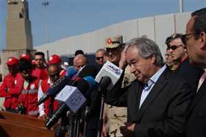 الأمين العام للأمم المتحدة غوتيريش من معبر رفح يدعو للإسراع بإدخال المساعدات إلى غزة
