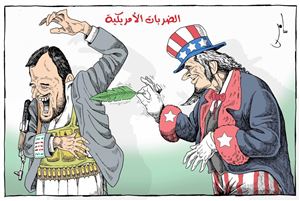 الضربات الامريكية في اليمن ليست إلا "دغدغة" للحوثيين (كاريكاتير)
