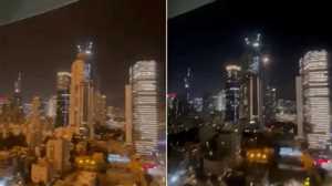 شاهد.. الصواريخ الإيرانية تسقط في تل أبيب