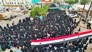 تظاهرة نسوية حاشدة في مأرب تندد بجرائم الاحتلال الإسرائيلي في غزة
