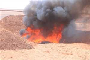 قيادة كتيبة منفذ الوديعة تُتلف كميات ضخمة من الممنوعات بينها 594 كجم من الحشيش وأكثر من 118ألف حبة كبتاجون