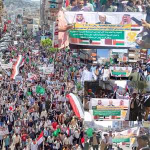 حضور لافت للرابطة اليمنية السعودية… تعز تنتفض بمئات الآلاف.. غضب شعبي عارم ضد إيران ورسائل دعم قوية للسعودية والخليج.