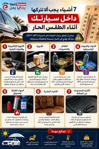 7 أشياء يجب ألا تتركها داخل سيارتك أثناء الطقس الحار