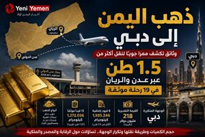ثروات اليمن تنهب  والشعب يموت جوعا ...تحقيق صادم  يكشف مساراً جوياً لنقل أكثر من 1.5 طن من ذهب اليمن عبر عدن والريان إلى دبي