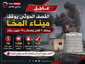 قصف حوثي يوقف نشاط ميناء المخا ويخلّف خسائر بـ16 مليون دولار