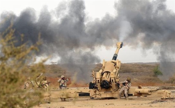 مدفعية الجيش تقصف مواقع متفرقة للمليشيات الانقلابية غرب محافظة مأرب