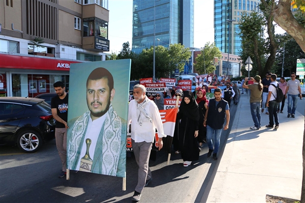 Binlerce çocuğu savaştıran Husilere İstanbul'da destek gösterisi