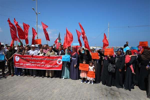 İsrail'in Filistinli balıkçılara saldırıları protesto edildi