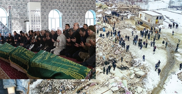 Van depreminde hayatını kaybedenler için cenaze töreni