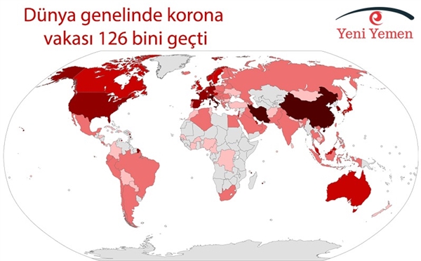 Dünya'da korona bulaşan kişi sayısı 126 bini aştı