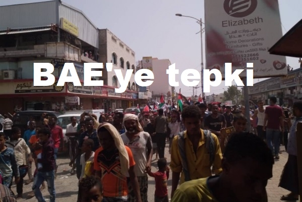 Aden’de BAE ve İsrail anlaşması protesto edildi