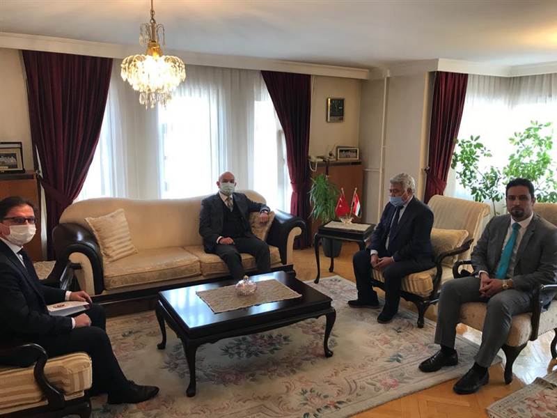 العظامي يلتقي السفير التركي لدى اليمن ويؤكد على أهمية تعزيز العلاقات اليمنية التركية
