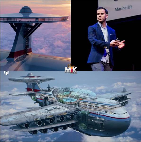 شاب يمني يبتكر نموذجاً لفندق طائر يحلق بالسماء لسنوات ويتسع لـ 5000 ضيف