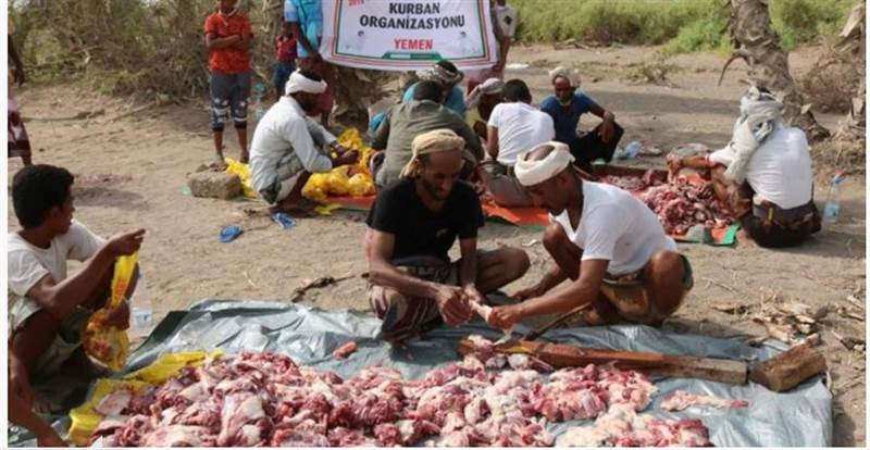 Türk yardım kuruluşları 243 bin Yemenliye kurban eti dağıttı