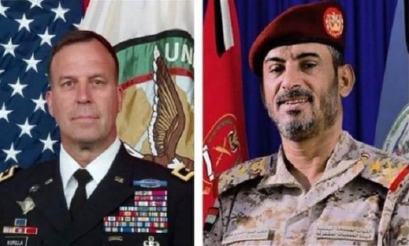 رئيس اركان الجيش اليمني يبحث مع قائد القيادة المركزية الامريكية أمن الملاحة الدولية