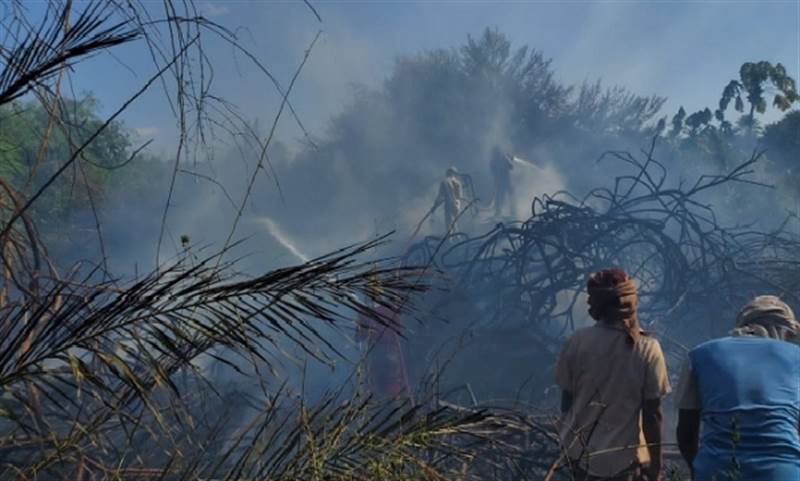 Yemen’de hurma çiftliğinde çıkan yangın söndürüldü