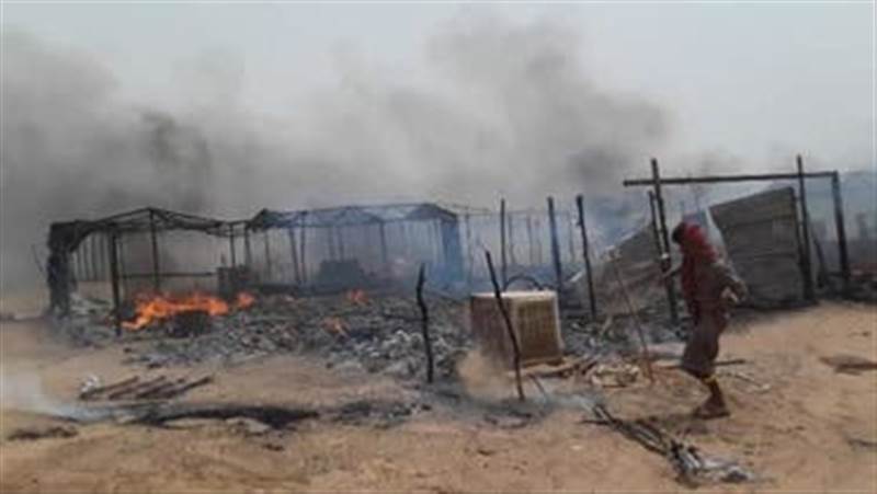 وفاة 20 نازحا جراء حرائق في مخيمات مأرب منذ بداية العام