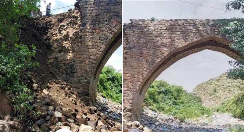 عمره أكثر من 600 عام.. انهيار أحد الجسور التاريخية في محافظة إب