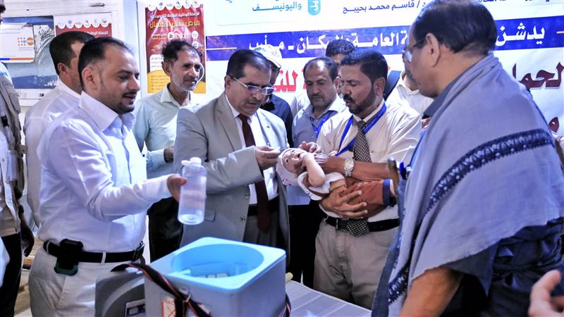 تدشين الجولة الثانية من الحملة الوطنية الطارئة للتحصين ضد شلل الأطفال بمأرب.