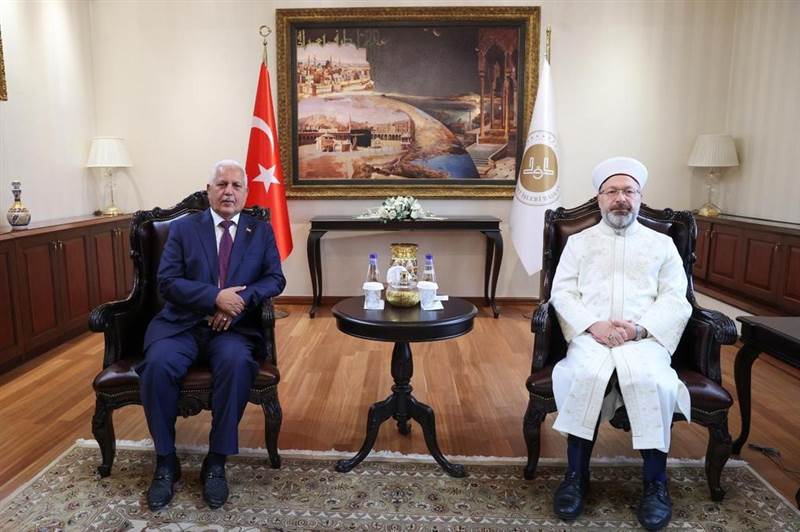 Yemen’s Ambassador in Ankara Meets Turkish Religious Affairs Head: Focus on Education and Combating Houthi Distortion of Islam