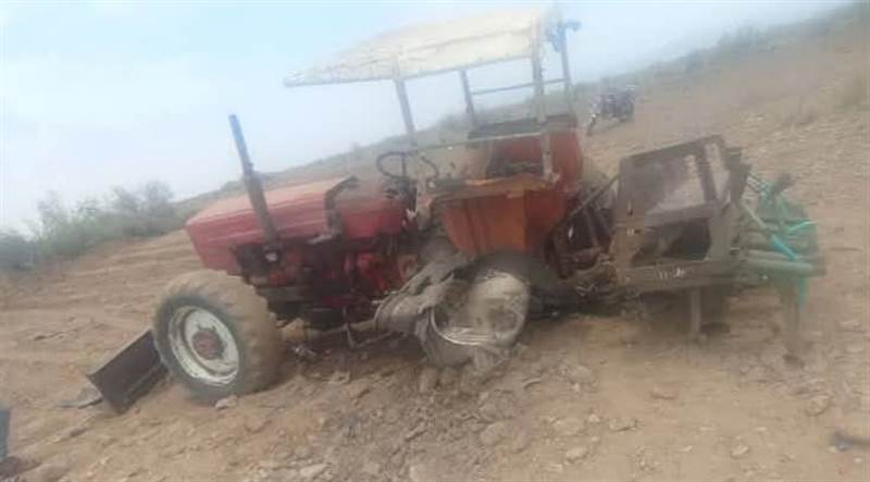 إصابة مدنيين بانفجار لغم حوثي غرب تعز وتدمير حراثة زراعية