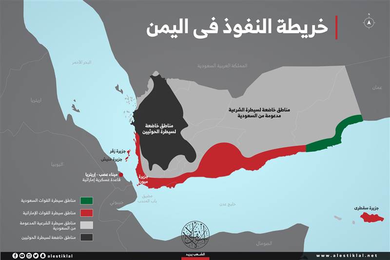 خارطة النفوذ الإقليمي في اليمن.. عقد من التوسع والصراع (2015 – 2025م)
