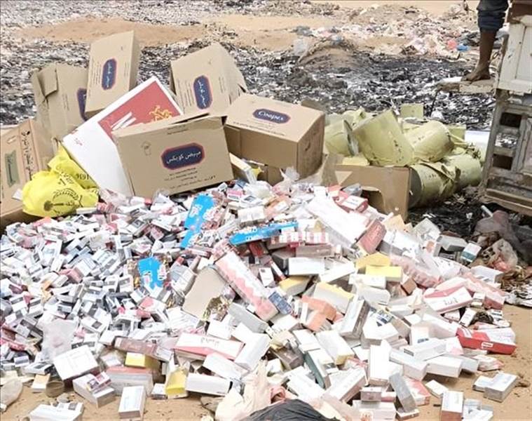إتلاف كميات ضخمة من السلع الفاسدة والممنوعة في منفذ الوديعة.. إجراءات لحماية المستهلك والسوق