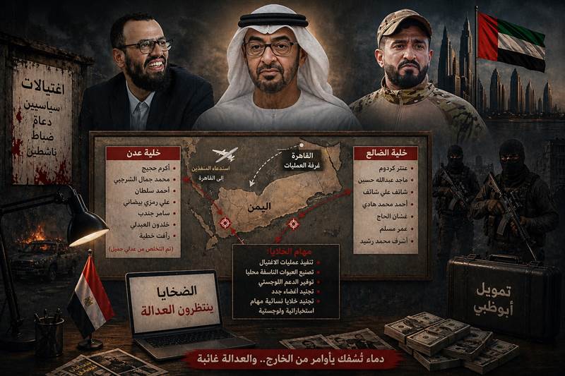 معلومات خطيرة تكشف إدارة خلايا اغتيالات من الخارج.. اتهامات بتمويل إماراتي وتحريك شبكات قتل في عدن