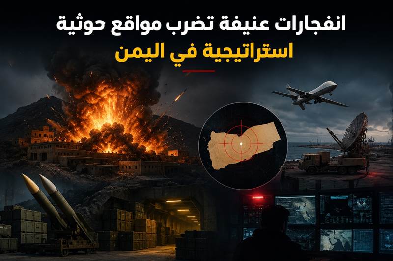 تقارير استخباراتية تكشف استهداف مواقع حوثية محصنة وانفجارات غامضة تضرب منشآت عسكرية في اليمن