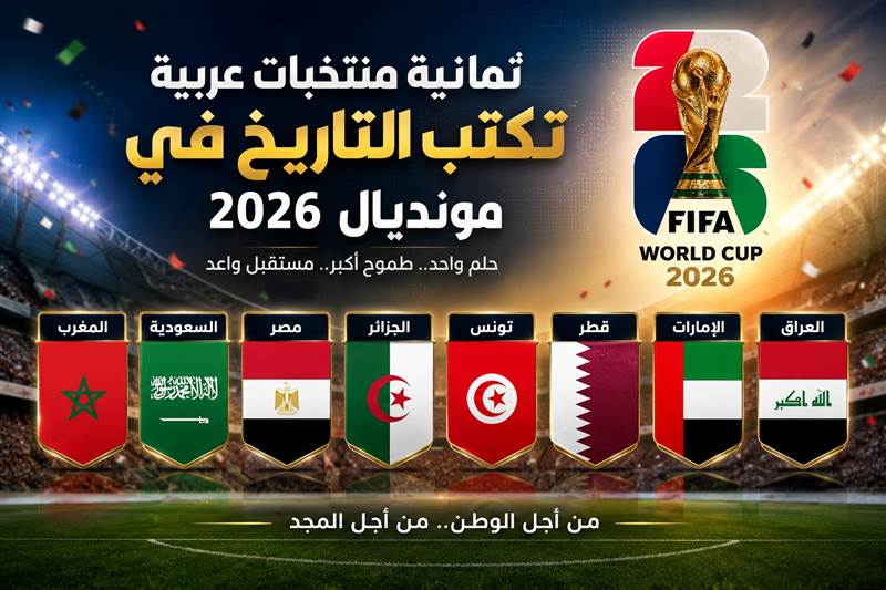 ثمانية منتخبات عربية تكتب التاريخ في مونديال 2026.. والمغرب يقود حلم التألق العالمي