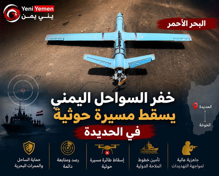 عملية خاطفة تباغت الحوثي ...خفر السواحل اليمني يسقط طائرة حوثية مسيّرة