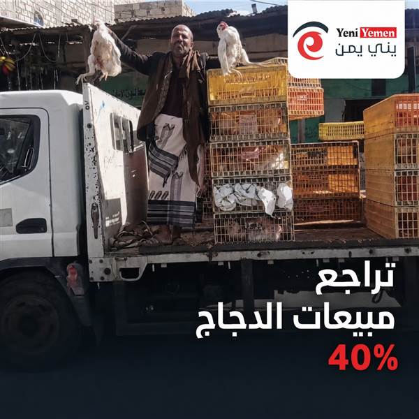 تراجع مبيعات الدجاج 40% في اليمن وسط انتشار «نظام الطيبات»