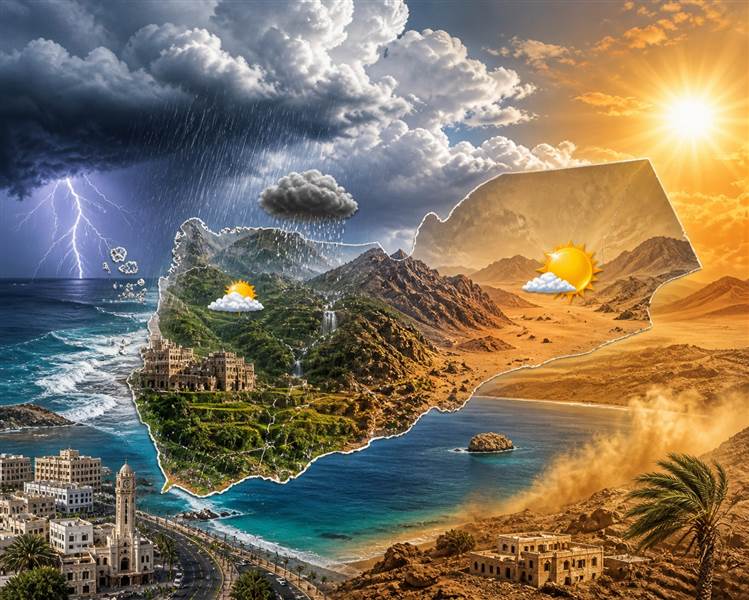 الأرصاد تحذر: حر شديد وأمطار رعدية واضطراب البحر في اليمن