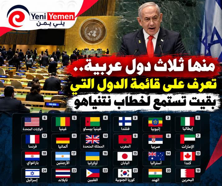 3 دول عربية بقيت في القاعة خلال خطاب نتنياهو بالأمم المتحدة